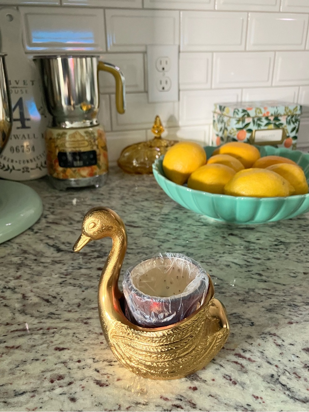 New Gold Swan Candle Holder